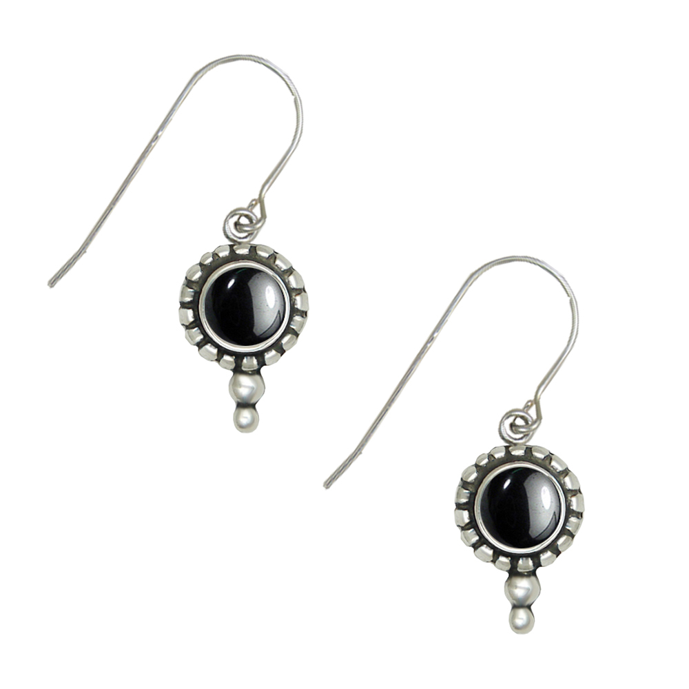 Sterling Silver Little Hematite Gemstone Drop Dangle Earrings
